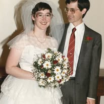 Karen and Keith Eisenbrey on their wedding day in 1986
